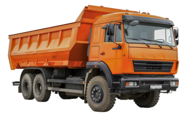 Heavy duty orange dump truck