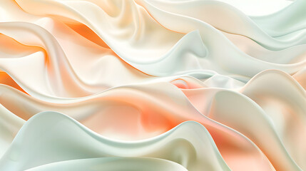 Obraz premium A white and orange fabric with a wave pattern. The fabric is very soft and smooth