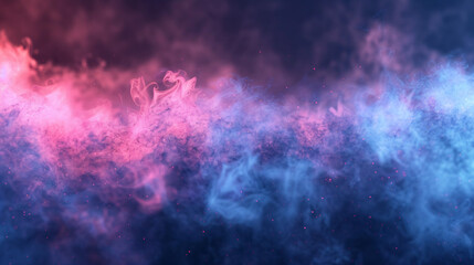 Spectacular image of blue and bright pink smoke