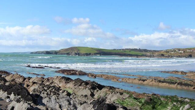 Static view over Cork coast on a sunny day