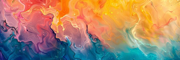 Immerse yourself in an ethereal dreamscape where abstract shapes merge with the vibrant hues of the rainbow