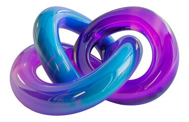 Shiny intertwined blue and purple loops