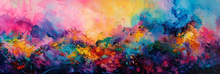 Explore an enchanting dreamscape where abstract forms meld with the vibrant hues of the rainbow