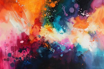 Obraz na płótnie Canvas Embark on a mesmerizing dreamscape where abstract forms dance with the colors of the rainbow