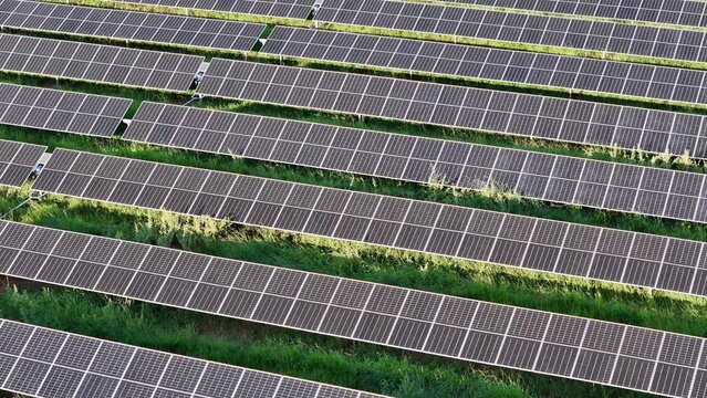 aerial image of solar energy plant