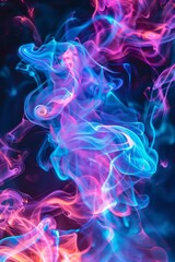 Abstract background with neon colors and swirling shapes, creating a dynamic and energetic atmosphere - obrazy, fototapety, plakaty