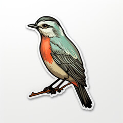 simple bird sticker with white background сreated with Generative Ai