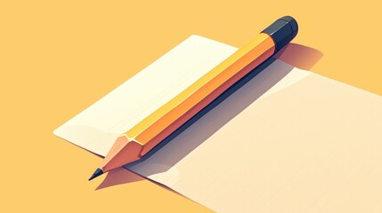 Fototapeta premium An icon of a solitary pencil representing school