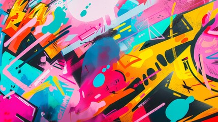 Fototapeta premium Graffiti on the wall. Colorful abstract background for design.