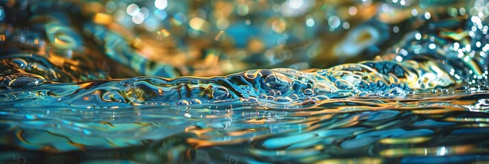 Immerse yourself in a world of abstract water textures, where rippling patterns create a hypnotic display of movement and light - obrazy, fototapety, plakaty
