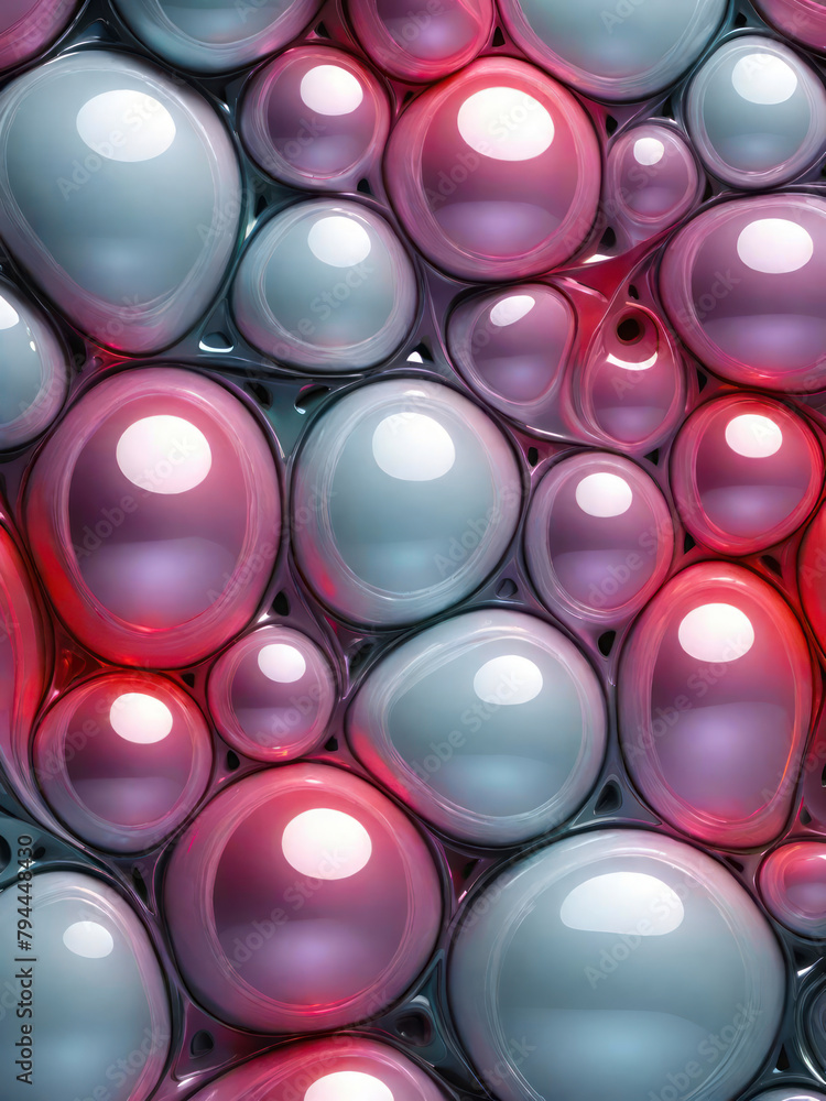 Aufkleber abstract shiny 3d rendered glossy round shapes background.
