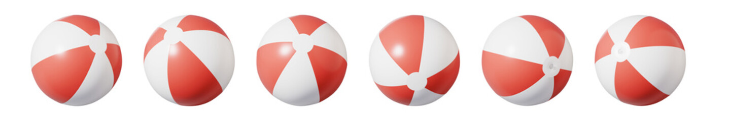 Inflatable ball for beach and water games. Set of beach ball . Beach ball on isolated background.