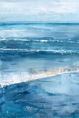 Explore the tranquil beauty of abstract water landscapes, where gentle waves lap against the shore in a soothing rhythm of nature
