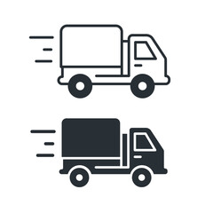 Delivery truck line and flat icon. Delivery service, e-commerce. Isolated vector illustration	
