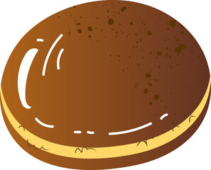 Bun with cream bakery food