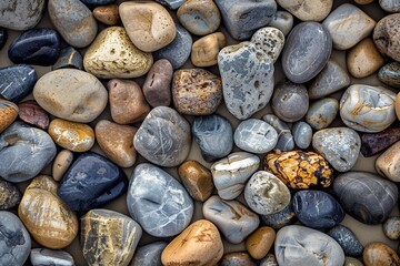 Natural Diversity Pebble Texture for Diverse and Organic Stock Photo Backgrounds - obrazy, fototapety, plakaty