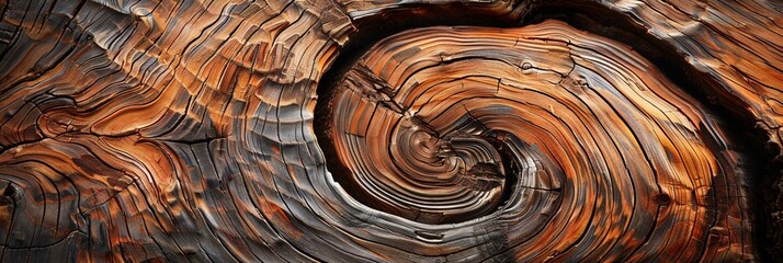 Witness the mesmerizing beauty of abstract wood stumps, where swirling lines converge in a hypnotic display - obrazy, fototapety, plakaty