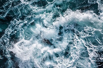 Witness the dynamic energy of abstract water formations, where crashing waves and swirling whirlpools evoke a sense of raw power and movement - obrazy, fototapety, plakaty