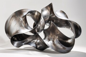 Witness the dynamic energy of abstract metal compositions, where bold forms command attention with metallic brilliance