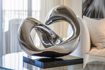 Witness the dynamic energy of abstract metal compositions, where bold forms command attention with metallic brilliance