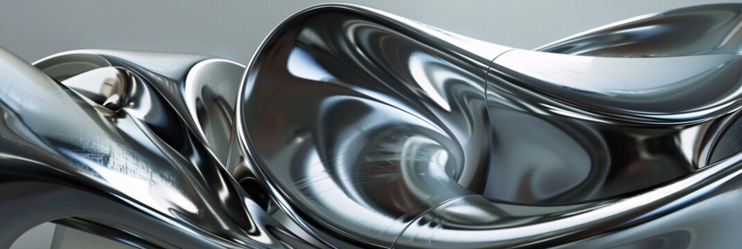 Witness the dynamic energy of abstract metal compositions, where bold forms command attention with metallic brilliance