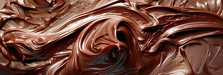 Surrender to the seductive allure of liquid chocolate, swirling in hypnotic patterns, enticing you with its indulgent aroma - obrazy, fototapety, plakaty