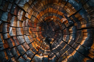 Dive into an abstract world of wood stumps, where textures and colors converge in a mesmerizing display