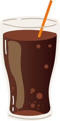 Cola with straw in glass