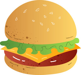 Hamburger from fast food restaurant