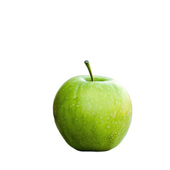 A green apple stands out against a see through background