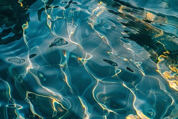 Delve into the mystical depths of abstract water compositions, where swirling currents evoke a sense of wonder and exploration - obrazy, fototapety, plakaty