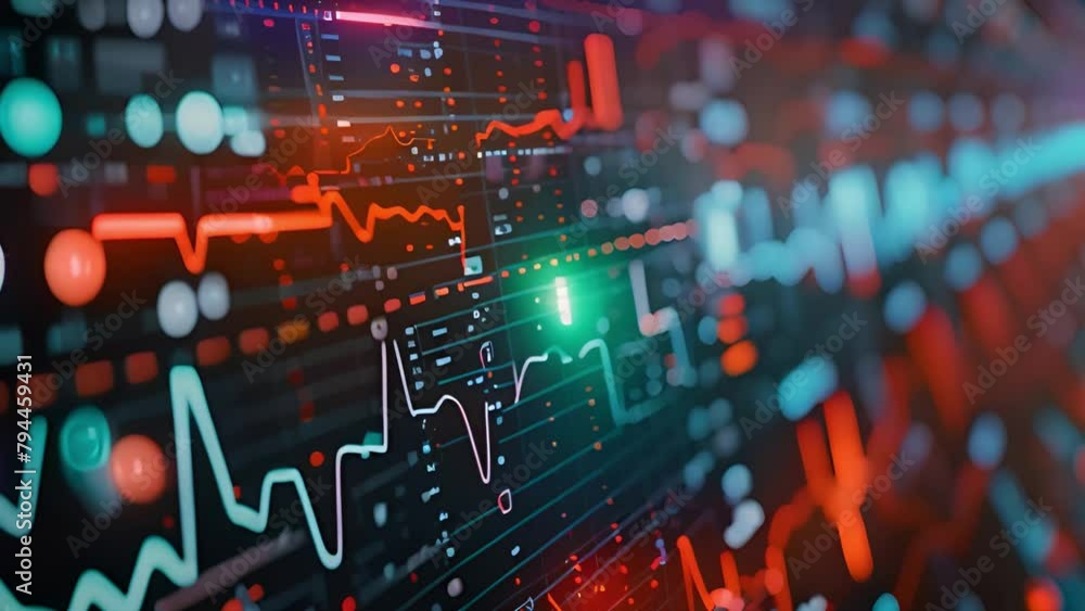 Poster Computer Screen Displaying Line Graph Analysis