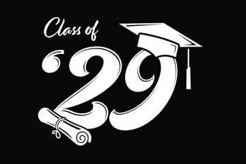 Class of 2029 typography design vector. Text for design, congratulation event, T-shirt, party, high school or college graduate. Editable class of 2029 typography - obrazy, fototapety, plakaty