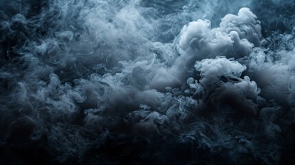 A close up of a black and white photo with smoke, AI