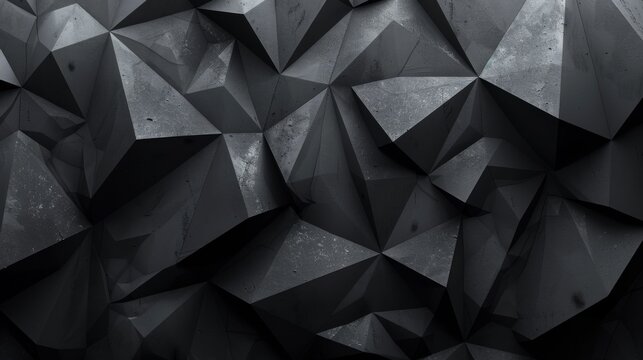 A black and white photo of a wall with some triangles, AI