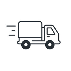 Fototapeta na wymiar Delivery truck line icon. Delivery service, e-commerce. Isolated vector illustration
