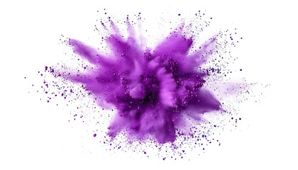 Purple violet lilac color powder dust explosion PNG transparent background isolated graphic resource. Celebration, colorful festival, run or party element