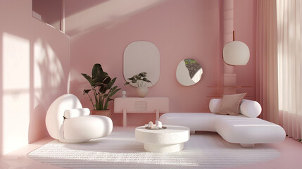 A gentle blush pink space, where creativity blossoms."