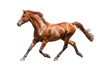 light brown horse stallion running profile side view PNG transparent background isolated graphic resource