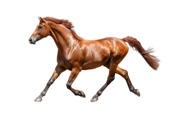 light brown horse stallion running profile side view PNG transparent background isolated graphic resource
