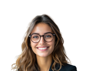 Young confident hispanic latino business woman smiling PNG transparent background isolated graphic resource. Success, career, leadership, professional, diversity in a workplace concept