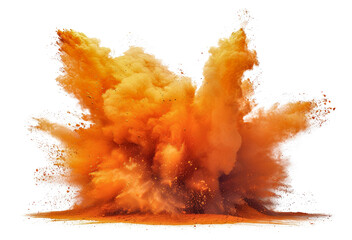 Fototapeta na wymiar Explosive orange powder burst