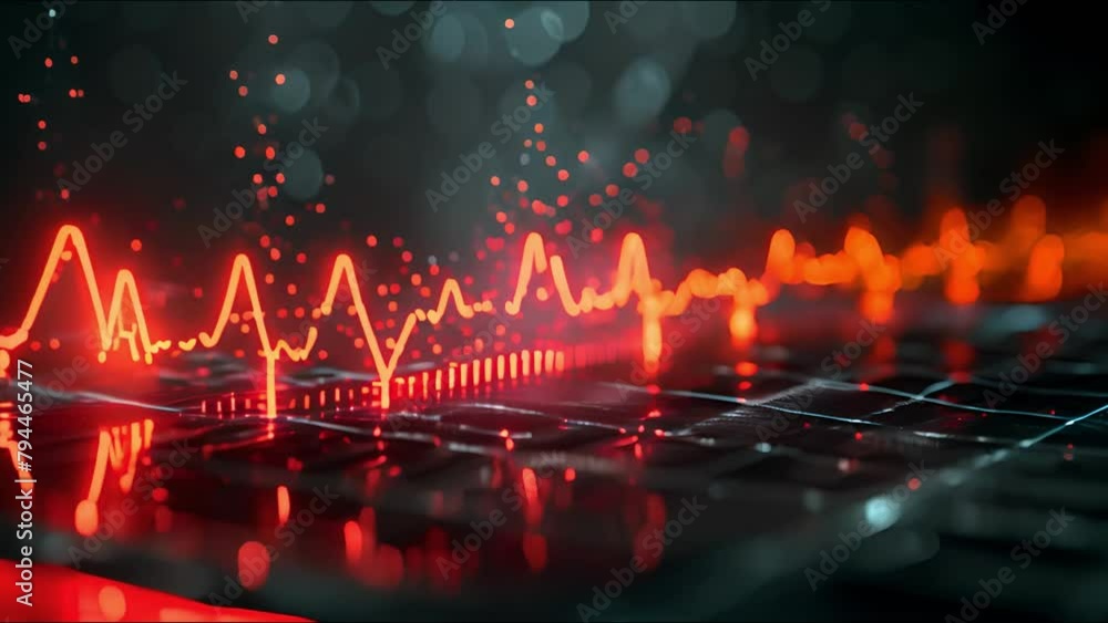 Poster Digital Pulse Graph Illustrating Data Analysis and Connectivity in Cyberspace