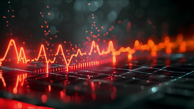 Digital Pulse Graph Illustrating Data Analysis and Connectivity in Cyberspace