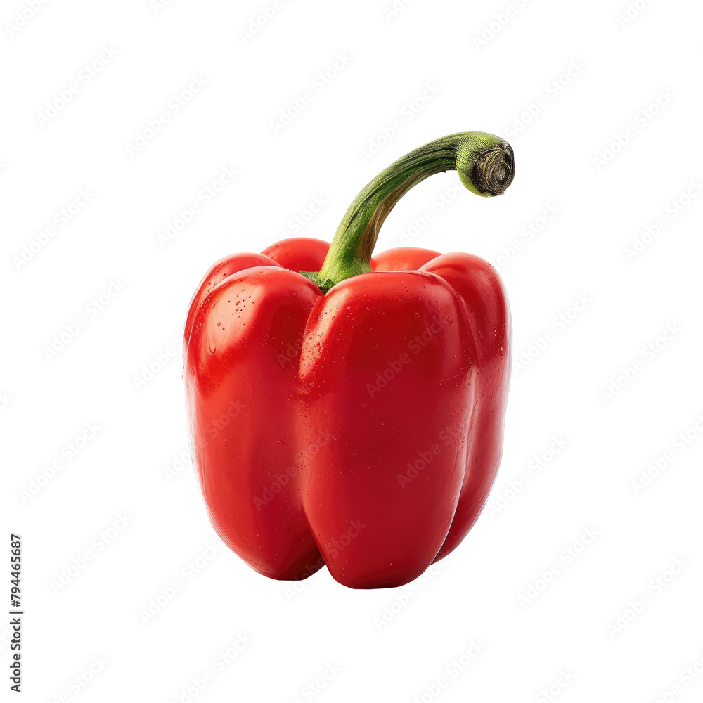 Poster a stunning red pepper stands out against a clean transparent background in this isolated image with 