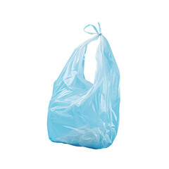 A plastic bag against a blue backdrop isolated on transparent background