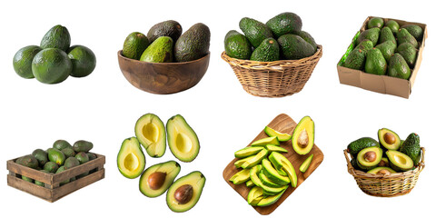 Avocado transparent sample mockup isolated png with no background.