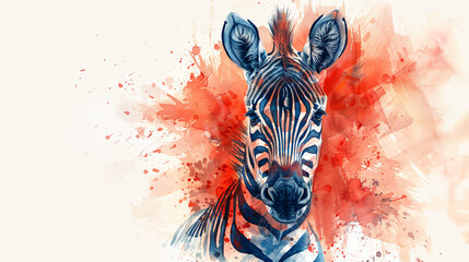 Zebra watercolor illustration