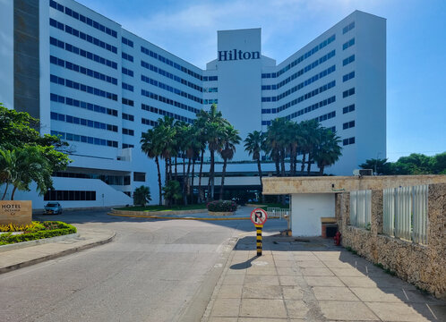 Colombia, Cartagena de Indias, October 18, 2023, Hilton Oceania facade