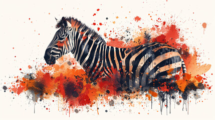 Zebra watercolor illustration